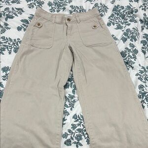 Beige Wide-Leg Pants